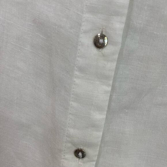 Creation White Linen Button Down Size XXL - Picture 3 of 9
